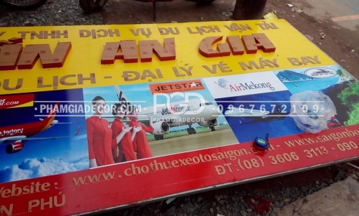 Làm bảng hiệu Alu công ty Vé Máy Bay