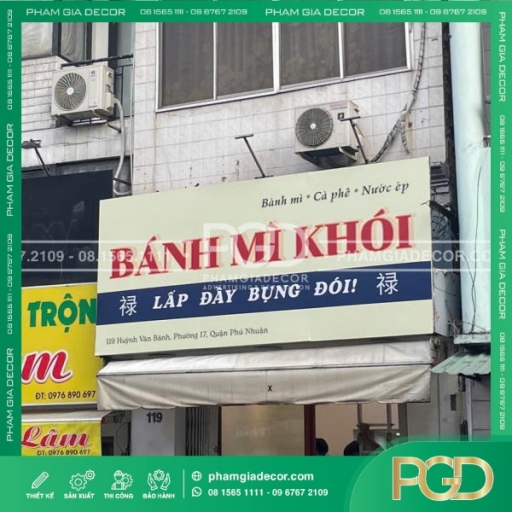 Bảng Hiệu Bạt Hiflex Mặt Tiền Quán Bánh Mì Khói thumb