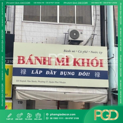Bảng Hiệu Bạt Hiflex Mặt Tiền Quán Bánh Mì Khói
