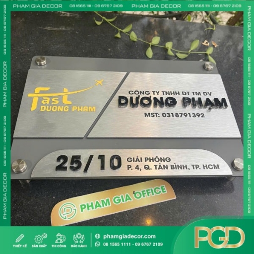 Bảng Tên Công Ty Chữ Nổi Dương Phạm Nâng Tầm Nhận Diện Thương Hiệu Doanh Nghiệp