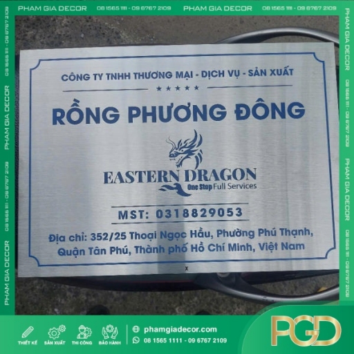 Bảng Tên Công Ty Inox Bạc Xước Đẳng Cấp Thương Hiệu Hiện Đại Cho Văn Phòng & Doanh Nghiệp