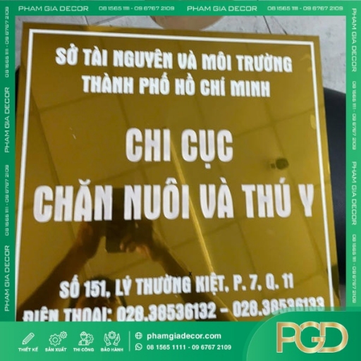 Bảng Tên Công Ty Inox Vàng Gương Ăn Mòn Khẳng Định Uy Tín Cho Chi Cục Thú Y Chăn Nuôi Quận 11