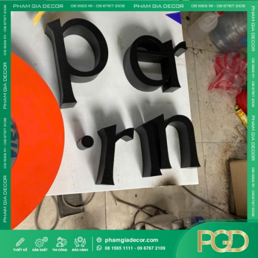 GIA CÔNG CHỮ INOX SƠN TĨNH ĐIỆN