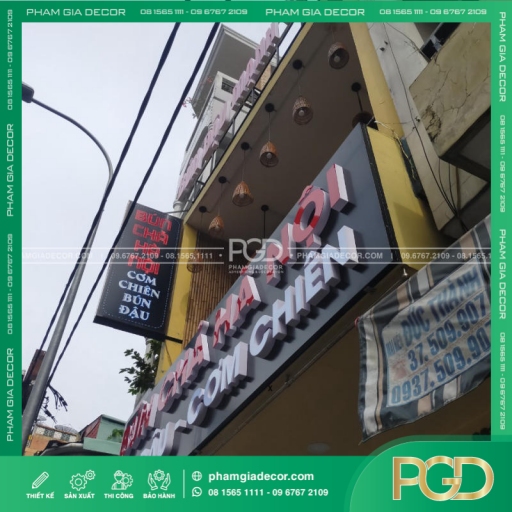 Làm bảng hiệu Alu chữ nổi Mica đèn bún đậu Mạnh Phát thumb