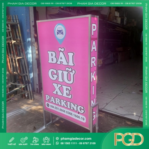 Làm Bảng Hiệu Hộp Đèn Có Chân Giá Rẻ