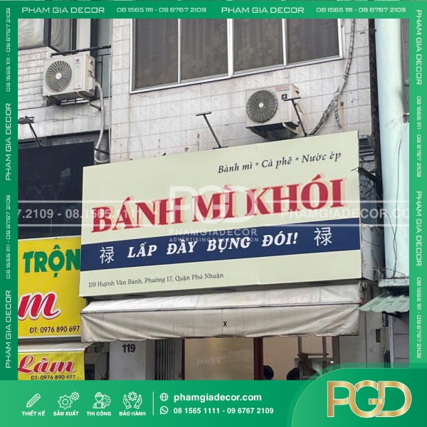 Bảng Hiệu Bạt Hiflex Mặt Tiền Quán Bánh Mì Khói