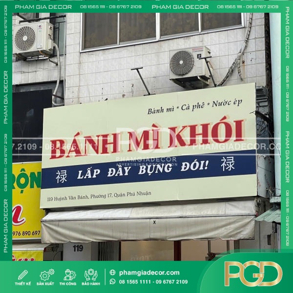 Bảng Hiệu Bạt Hiflex Mặt Tiền Quán Bánh Mì Khói