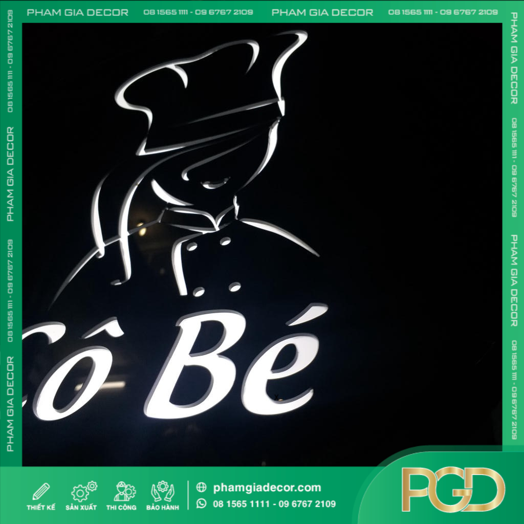 làm bảng vẫy mica âm led khoét