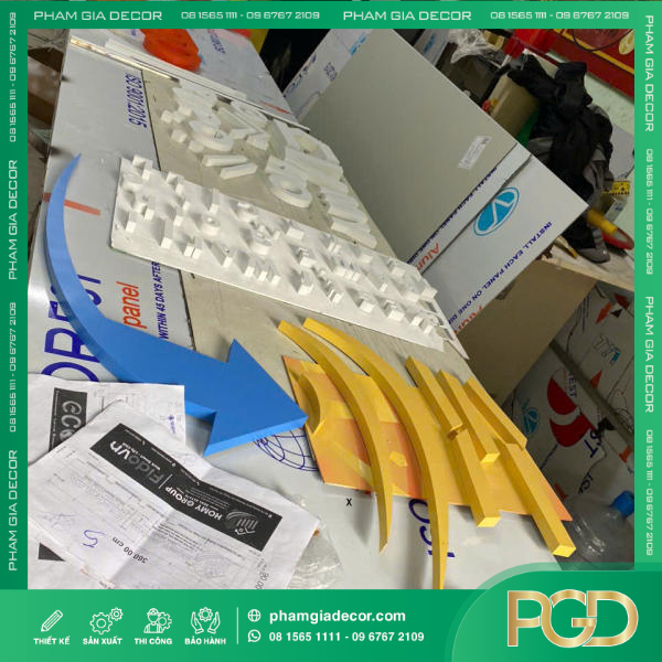 GIA CÔNG CHỮ INOX SƠN TĨNH ĐIỆN