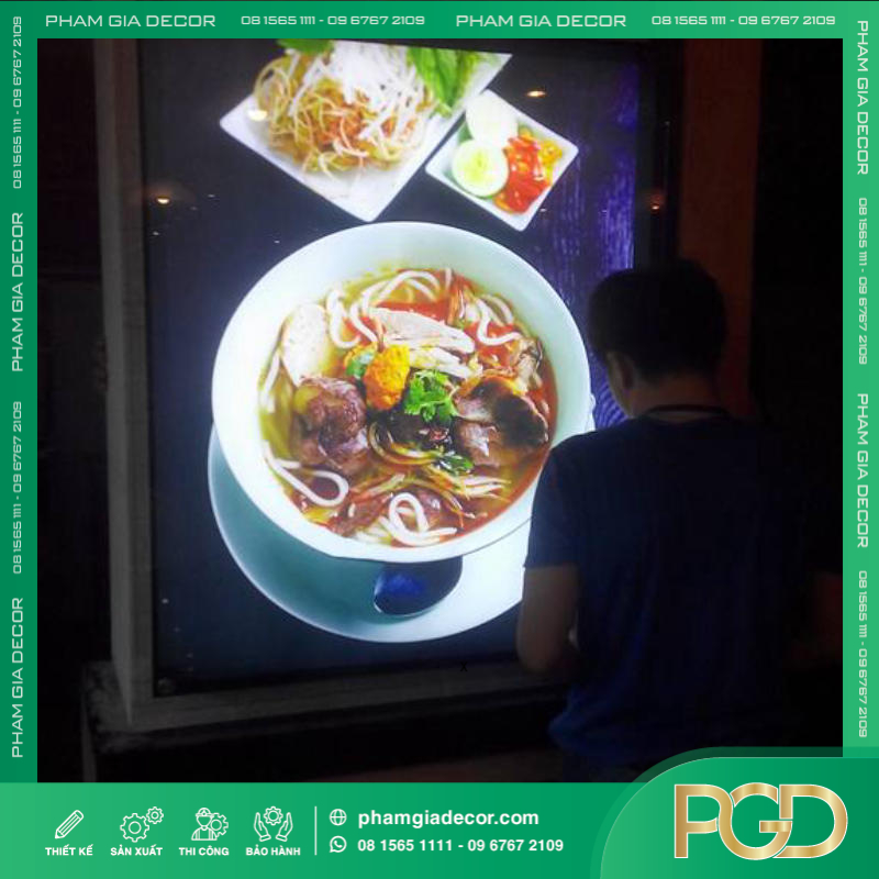 làm bảng hiệu hộp đèn siêu mỏng treo tường