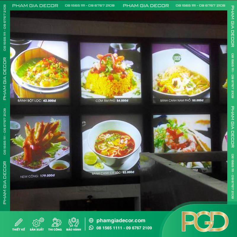 làm bảng hiệu hộp đèn siêu mỏng treo tường