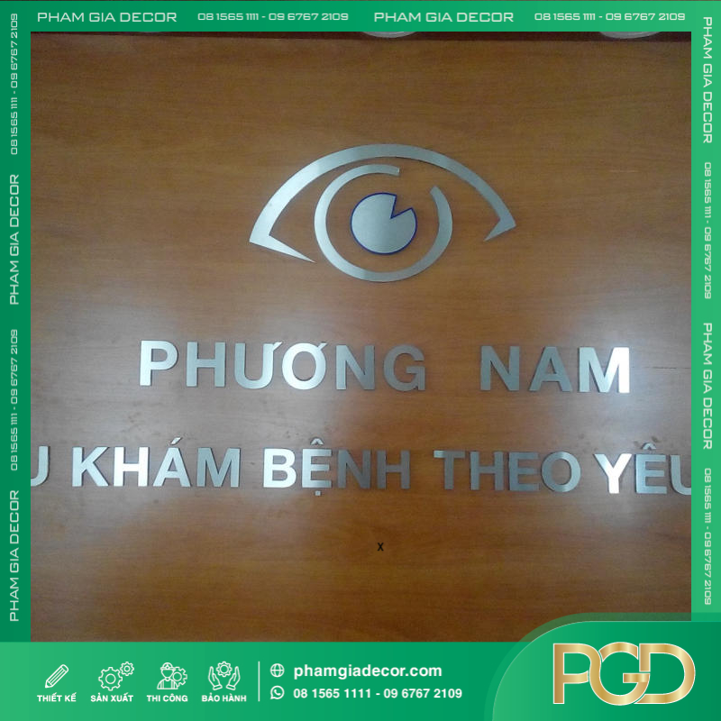 Làm Chữ Nổi Inox 3D Bồi Mica Sang Trọng cho Bệnh Viện