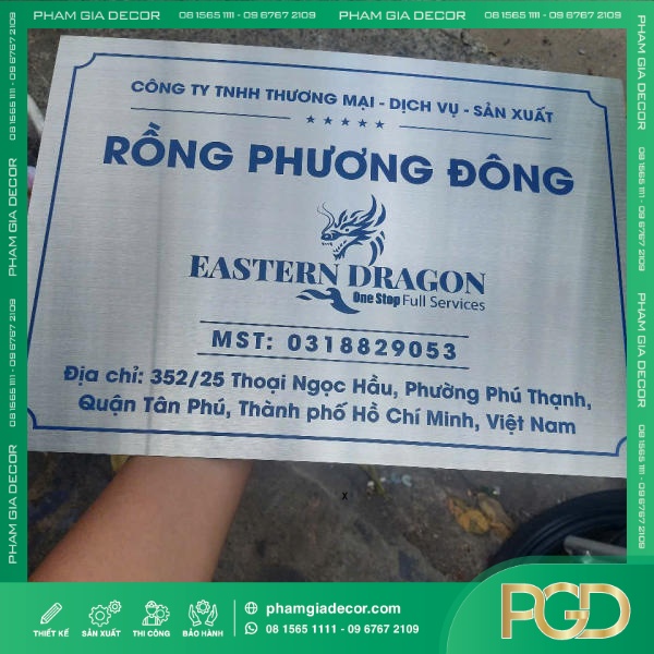Bảng Tên Công Ty Inox Bạc Xước Đẳng Cấp Thương Hiệu Hiện Đại Cho Văn Phòng & Doanh Nghiệp