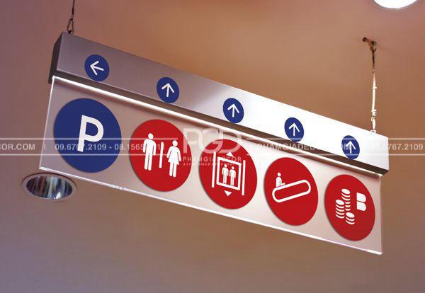 làm bảng chỉ dẫn treo trần văn phòng